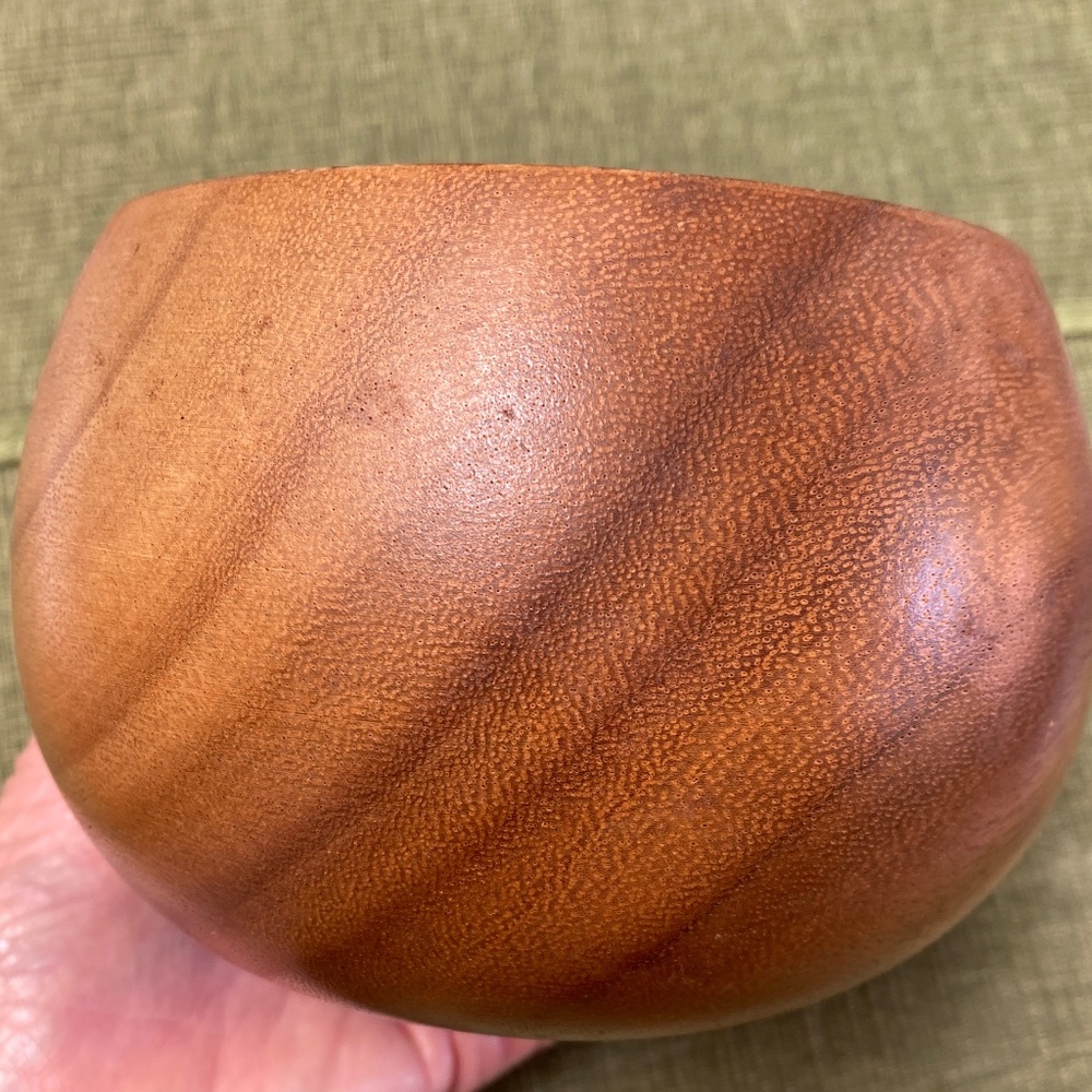 Vintage hand turned wood bowl Monkey Pod Hawaii 1982